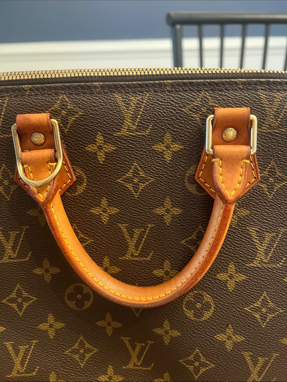 Louis Vuitton Monogram Alma Satchel - Brown/Gold Trim - Picture 8 of 14